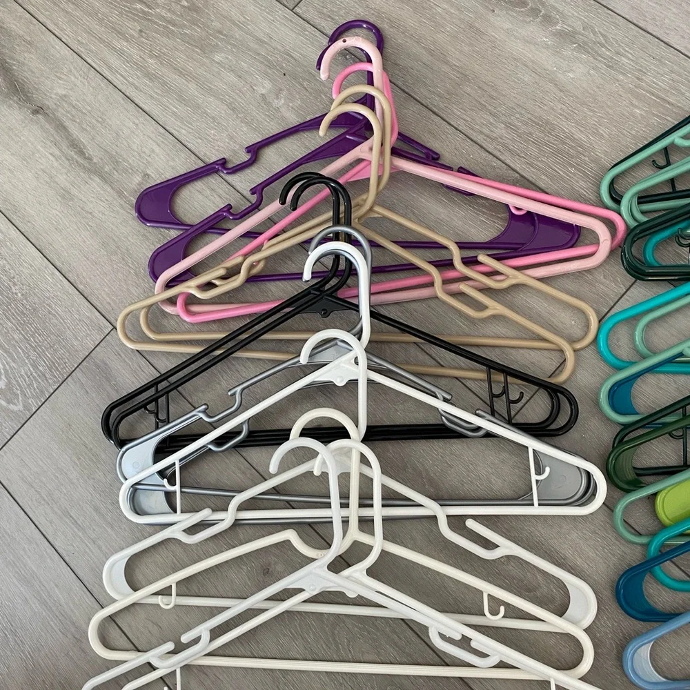 Colorful Plastic Hangers Set for Closet Organization set of 35